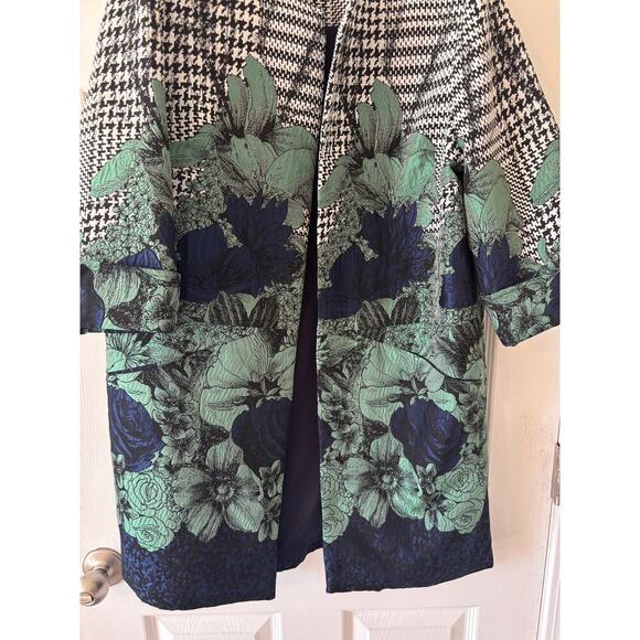 Eva Franco Veronica Car Coat floral sz 8 - Picture 3 of 12